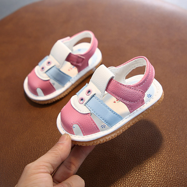 Zīdaiņu ādas sandales ar velcro puišiem un meitenēm