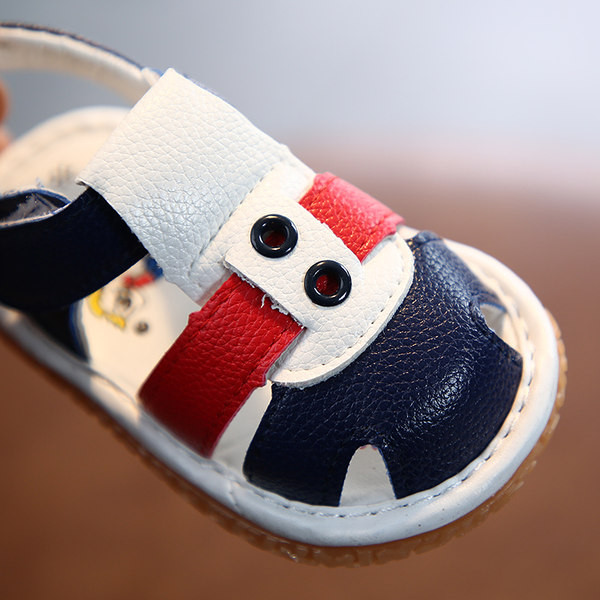 Zīdaiņu ādas sandales ar velcro puišiem un meitenēm