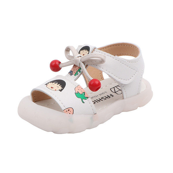 Mūsdienīgas bērnu sandales ar aplikāciju un lentu meitenēm