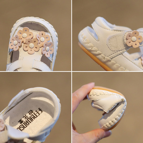 Ikdienas bērnu apavi ar uzlīmēm un 3D elementu ziediem