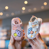 Ikdienas bērnu sandales ar uzlīmēm un emblēmu meitenēm