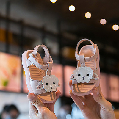 Modernas bērnu sandales no eko ādas ar uzlīmēm meitenēm divās krāsās