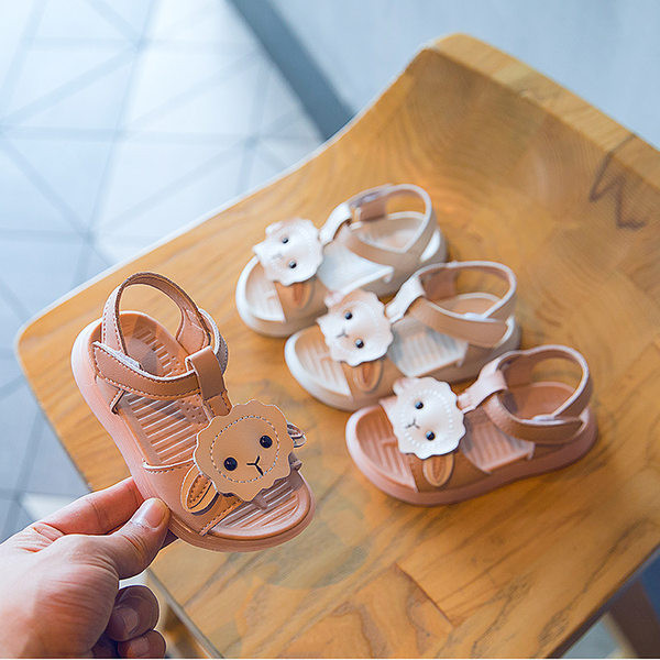 Modernas bērnu sandales no eko ādas ar uzlīmēm meitenēm divās krāsās