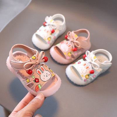 Нов модел бебешки сандали от еко кожа и апликация за момичета