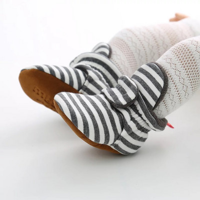 Zīdaiņu svītraini tekstila zābaki ar velcro