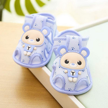 Бебешки неплъзгащи се сандали с велкро лепенки и 3D елемент