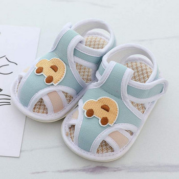 Бебешки неплъзгащи се сандали с велкро лепенки и 3D елемент