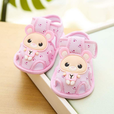 Sandale antiderapante pentru bebelusi cu velcro si element 3D