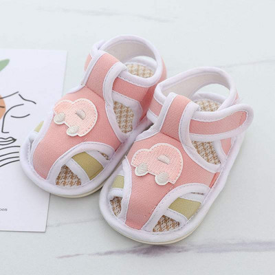 Sandale antiderapante pentru bebelusi cu velcro si element 3D