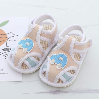 Sandale antiderapante pentru bebelusi cu velcro si element 3D