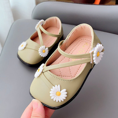 Zīdaiņu sandales ar ziedu rotājumu meitenēm