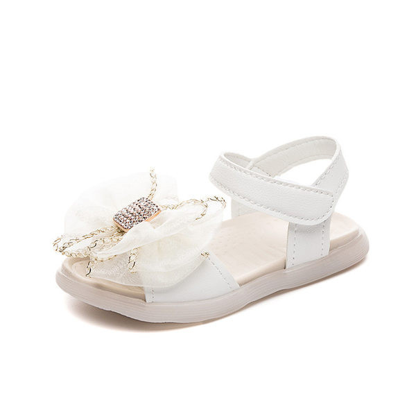 Modernas bērnu sandales ar tilla lenti un akmentiņiem