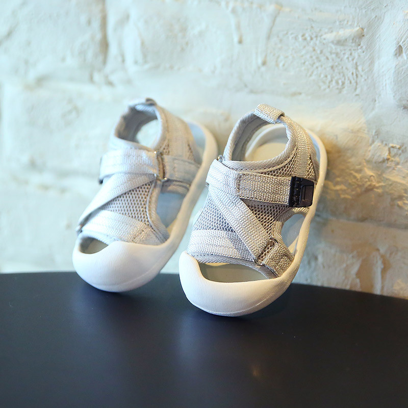 Vasaras bērnu tekstila sandales ar uzlīmēm