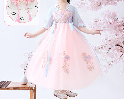 Stilīga bērnu kleita ar izšuvumu mežģīnēm un rāvējslēdzēju mugurpusē