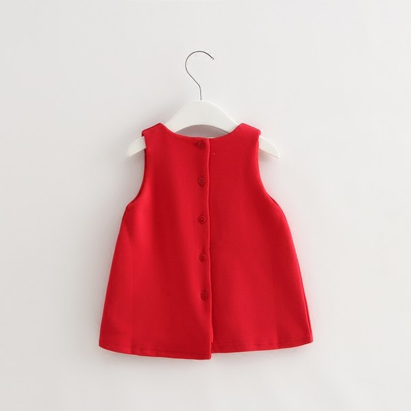 Bērnu kleita meitenēm ar izšuvumiem un pogām mugurā