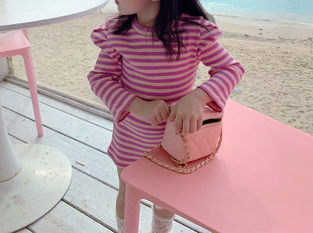 Bērnu ikdienas kleita ar garām piedurknēm - divi modeļi