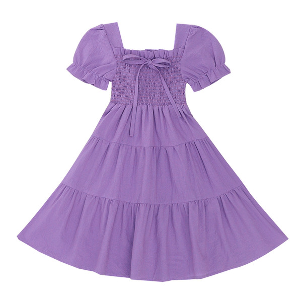 Μοντέρνο παιδικό φόρεμα με κορδέλα και κοντά μανίκια