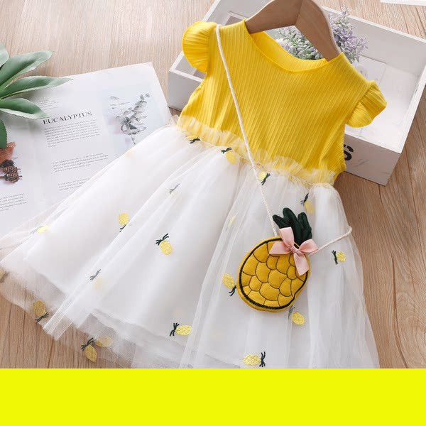 Rochie copii vara model nou cu decolteu oval + geanta