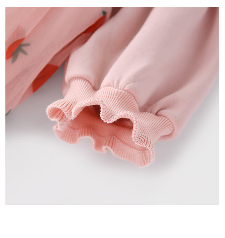 Ανοιξιάτικο παιδικό φόρεμα με βολάν στα μανίκια και απλικέ