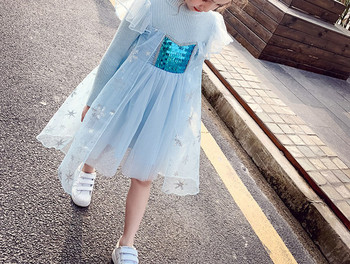 Нов модел детска рокля с дълъг ръкав и тюл