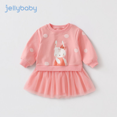 Bērnu ikdienas kleita ar krāsainu aplikāciju un tillu