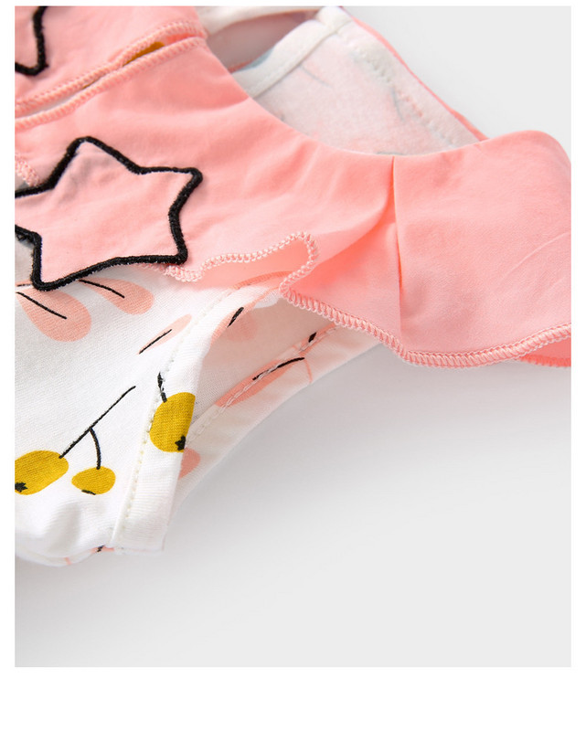 Bērnu vasaras kleita ar īsām piedurknēm un aplikācijām