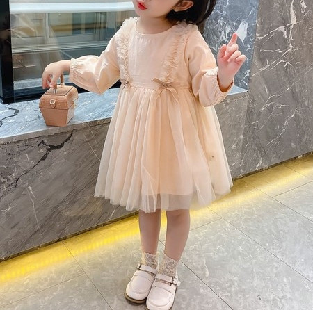 Bērnu ikdienas roņu kleita ar pogām un lokām