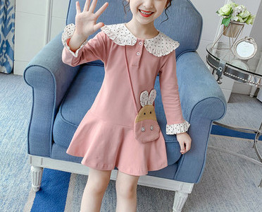 Casual παιδικό φόρεμα με μακριά μανίκια για κορίτσια