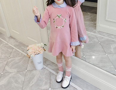 Casual παιδικό φόρεμα με μακριά μανίκια για κορίτσια