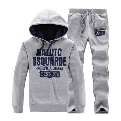 Set sport modern pentru bărbați de hanorac și pantaloni cu inscripție