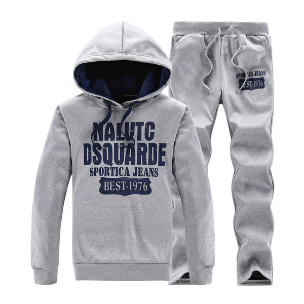 Set sport modern pentru bărbați de hanorac și pantaloni cu inscripție