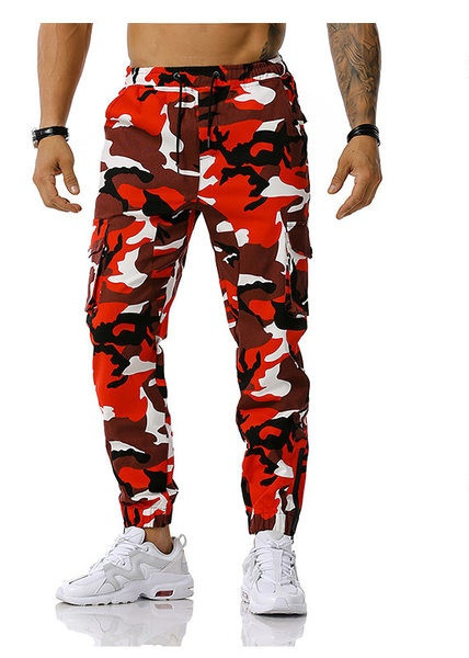 Pantaloni de camuflaj sport pentru bărbați, cu buzunare laterale