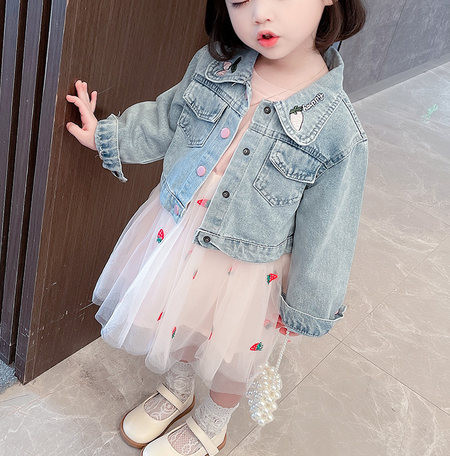 Rochie de copii model nou pentru fete cu decolteu rotund si tul