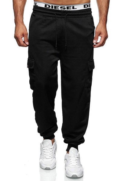 Μοντέρνο αθλητικό παντελόνι ανδρικό με πλαϊνές τσέπες