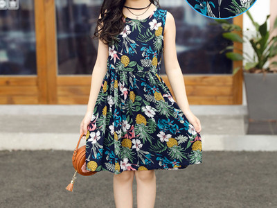 Casual παιδικό πολύχρωμο φόρεμα με φαρδύ τιραντάκι