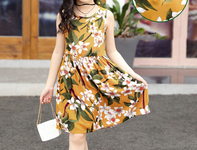 Casual παιδικό πολύχρωμο φόρεμα με φαρδύ τιραντάκι