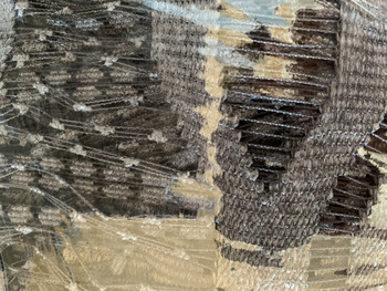 Перде Szarada, дантела и ресни с отвор за нанизване,  70x150 cm, 100% Полиестер, Сив цвят