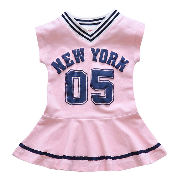 Ikdienas bērnu kleita meitenēm ar īsām piedurknēm