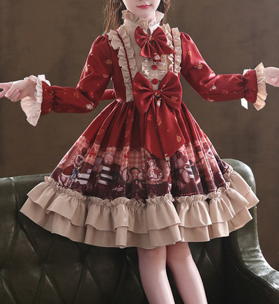 Rochie pentru copii model nou cu panglica si bucle pentru fete