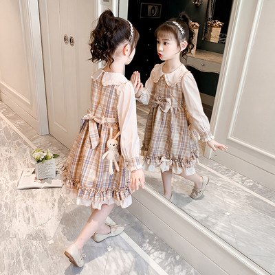 Παιδικό casual φόρεμα με κορδέλα σε ροζ και πράσινο χρώμα