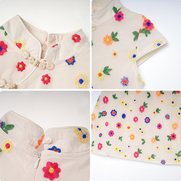 Jauna modeļa vasaras kleita ar īsām piedurknēm un ziedu rakstu