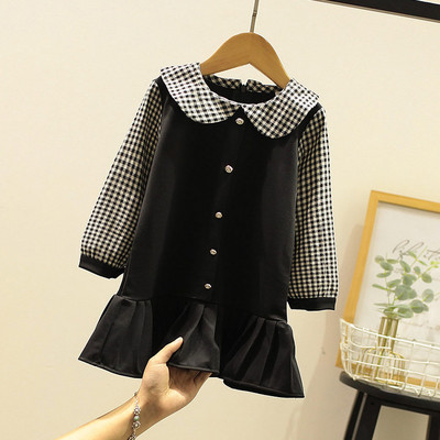 Παιδικό φόρεμα με κουμπιά και στρογγυλή λαιμόκοψη