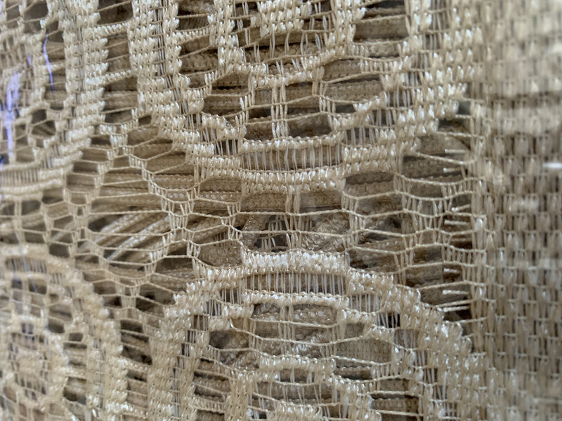 Перде Emma, дантела и ресни с отвор за нанизване,  60x150 cm, 100% Полиестер,  Тъмен бежово-златен цвят