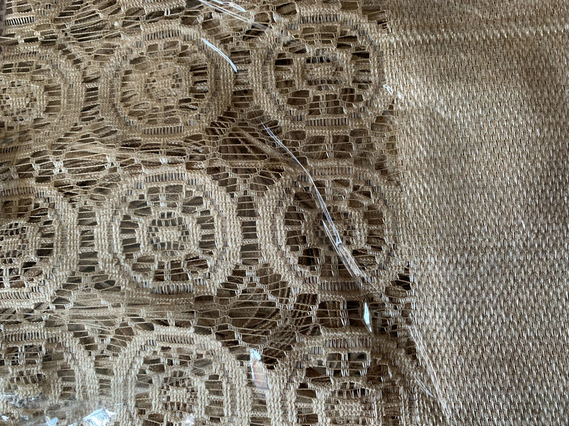 Перде Emma, дантела и ресни с отвор за нанизване,  60x150 cm, 100% Полиестер,  Тъмен бежово-златен цвят