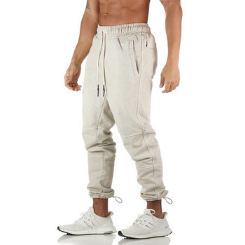 Мъжки модерен спортен панталон с връзки изчистен модел