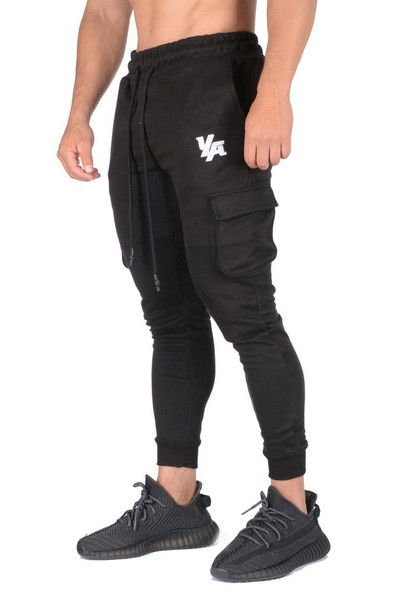 Vīriešu aktuālās sporta bikses ar sānu kabatām un saitēm