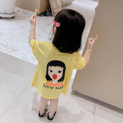 Παιδικό casual φόρεμα με απλικέ στο πίσω μέρος και 3/4 μανίκια