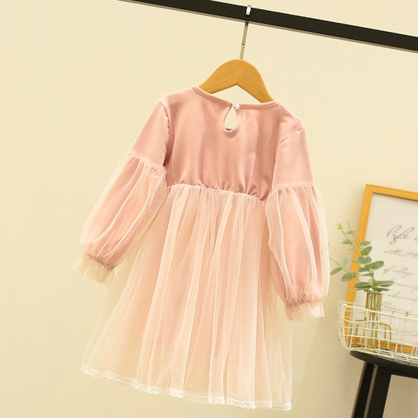 Rochie actuala pentru copii cu tul si broderie