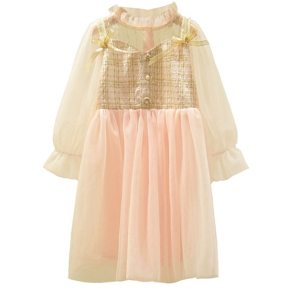 Μοντέρνο παιδικό φόρεμα με τούλι και κουμπιά