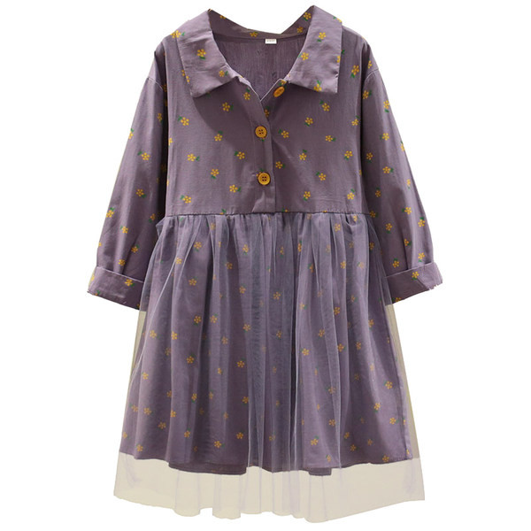 Μοντέρνο παιδικό φόρεμα με κουμπιά και κλασικό γιακά